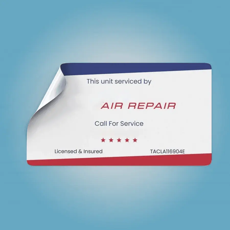 Air Conditioning Service Stickers