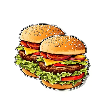 Burger Branding Stickers image 2