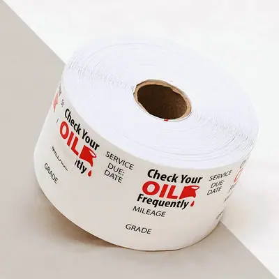 Custom Oil Change Stickers image 1