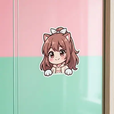 Cute Anime Peeker Stickers image 3