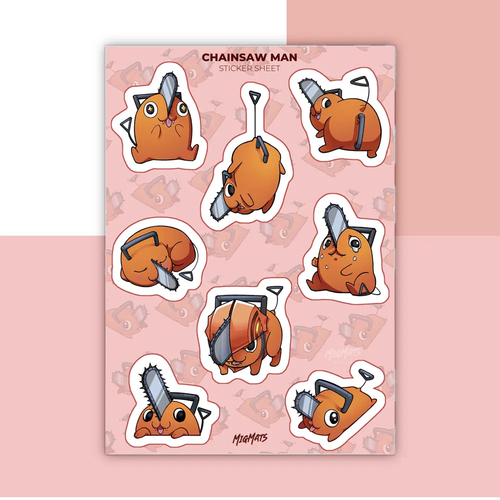 Pochita Stickers Set