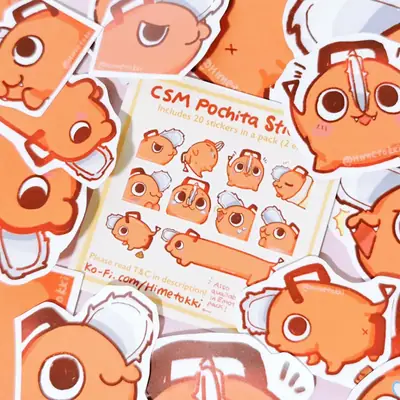 Pochita Stickers Set image 3